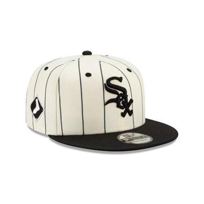 White Chicago White Sox Hat - New Era MLB Pinstripe 9FIFTY Snapback Caps USA1984576